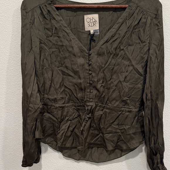 Chaser Dark Olive Women's Blouse - Picture 6 of 7
